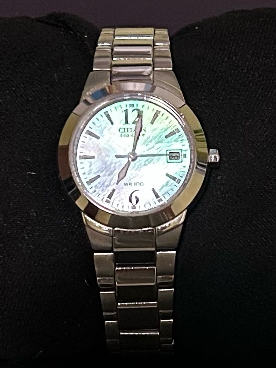 Citizen Accessories - Citizen Eco Drive Watch with Iridescent Mother-of-Pearl Dial